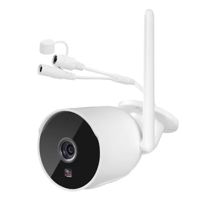 1080P dual-wired bullet security camera with waterproof design, IR night vision, and app control for indoor and outdoor use