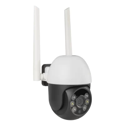 4MP PTZ wireless IP camera with 360° rotation, IP68 weatherproof rating, and Tuya smart platform support for outdoor security.