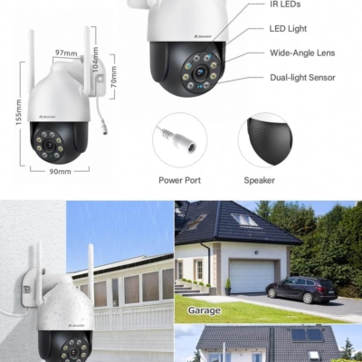 Iufuture AI Security Camera with color night vision and sound-light alarm for enhanced nighttime surveillance.